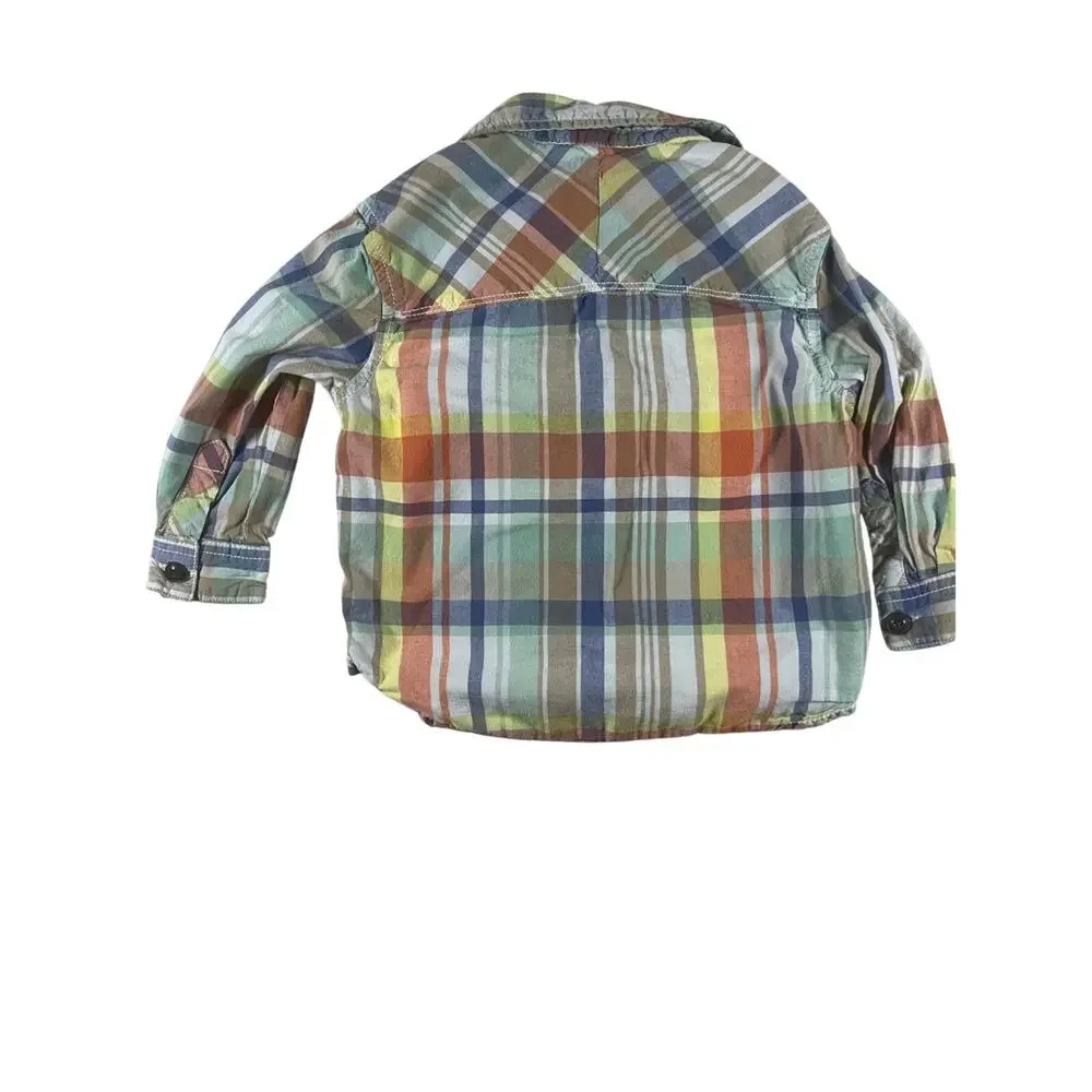 OshKosh B’Gosh Plaid Button Up Boys Preppy Shirt Size 18 months Multicolor